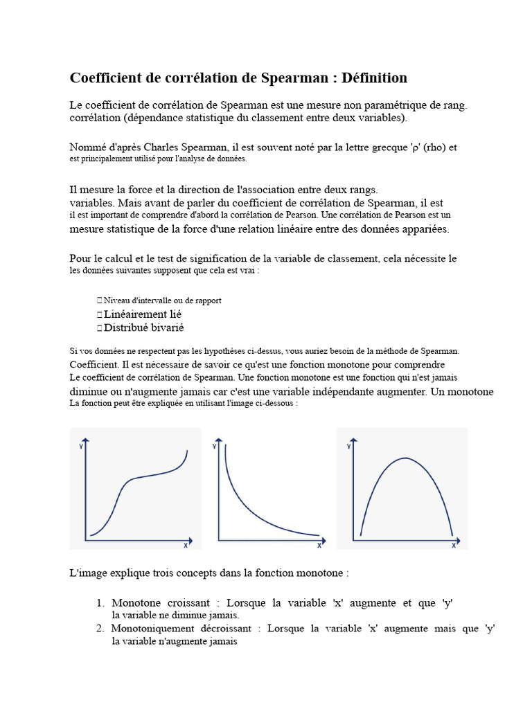 Coefficient de corrélation de Spearman | PDF | Corrélation de Spearman ...