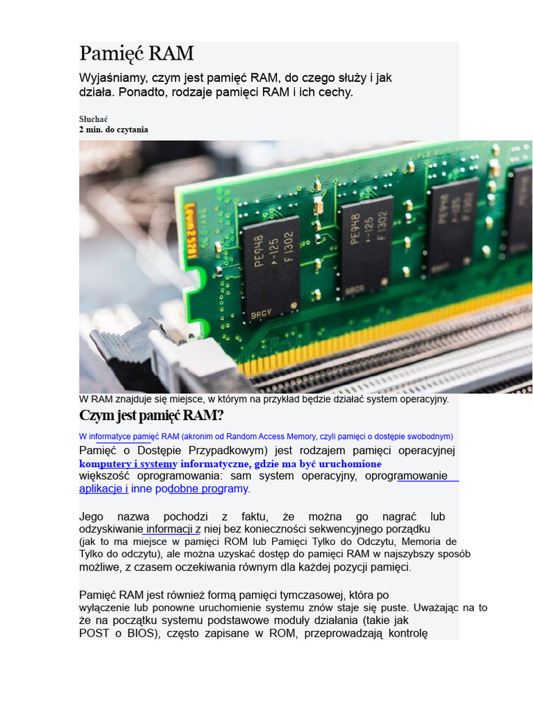 Pamięć RAM | PDF