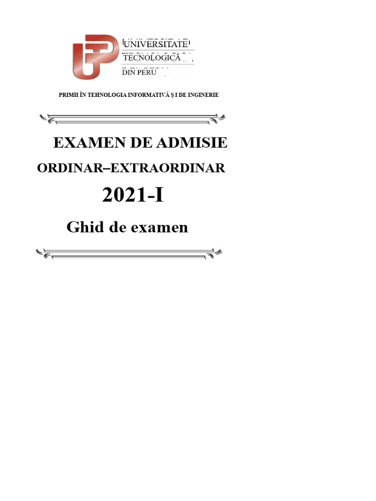 Model de Examen Utp 2021 | PDF