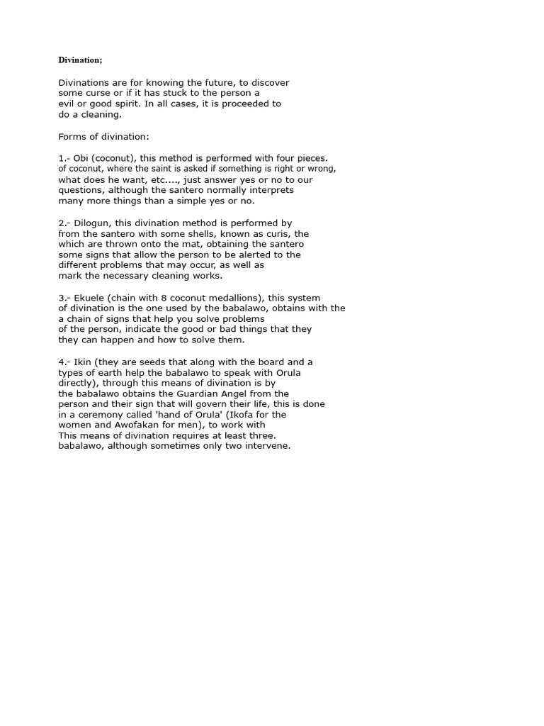 Understanding Ebbos in Divination | PDF | Religious Belief And Doctrine ...