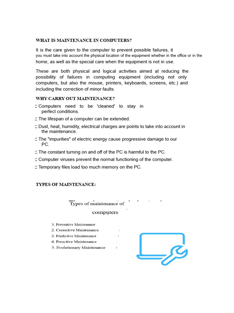 Types of Computer Equipment Maintenance | PDF | Operating System ...