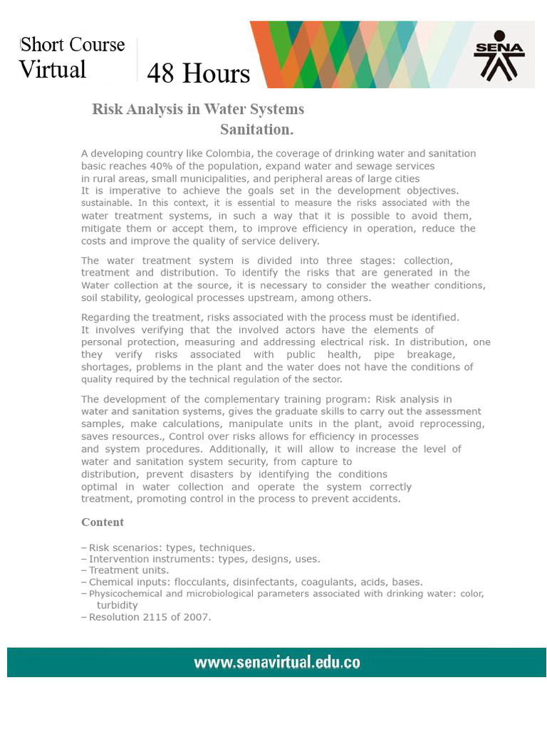 Risk Analysis for Water Systems in Colombia | PDF | Water | Risk