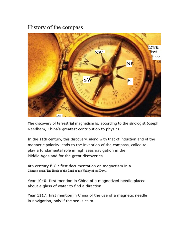 Invention of the Navigational Compass | PDF | Compass | Global ...
