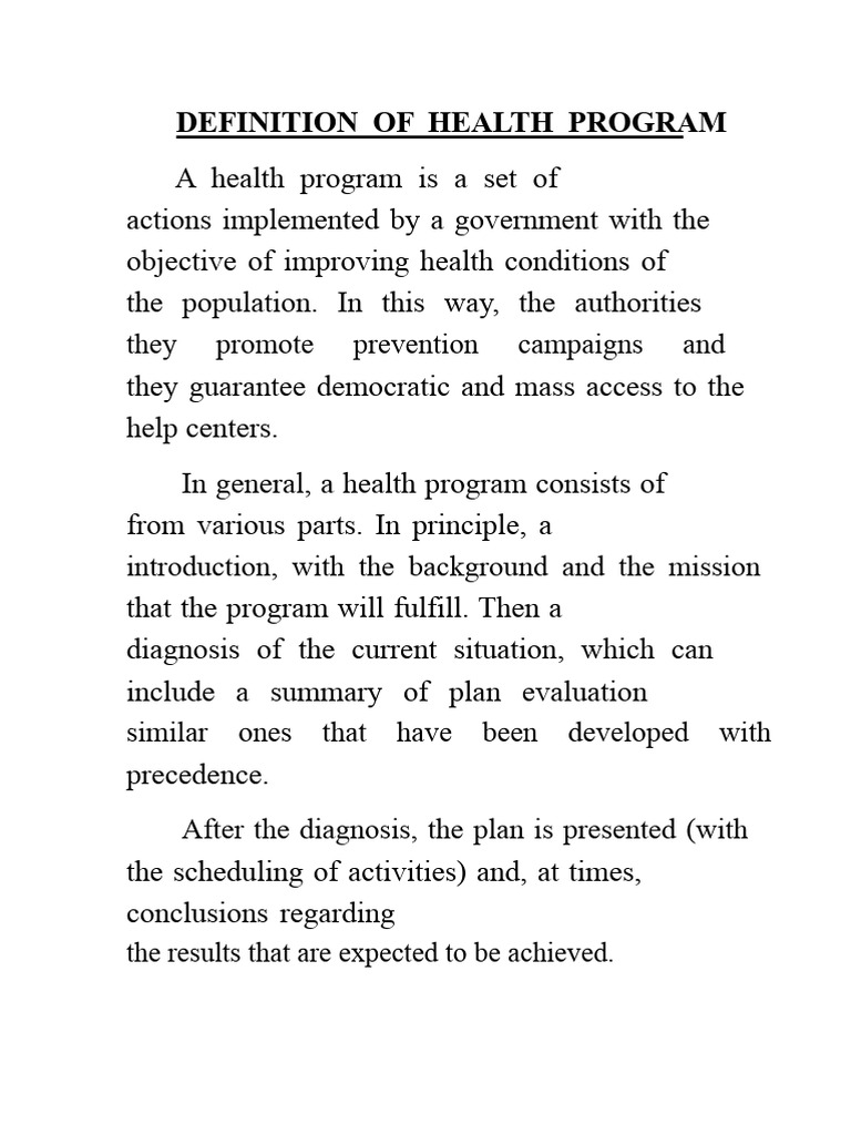 Overview of Health Program Components | PDF | Vaccination | Chronic ...