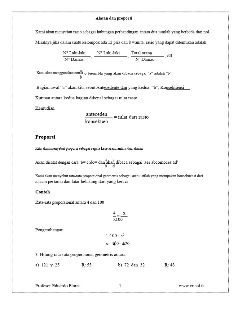 Rasio dan Proporsi dalam Matematika | PDF