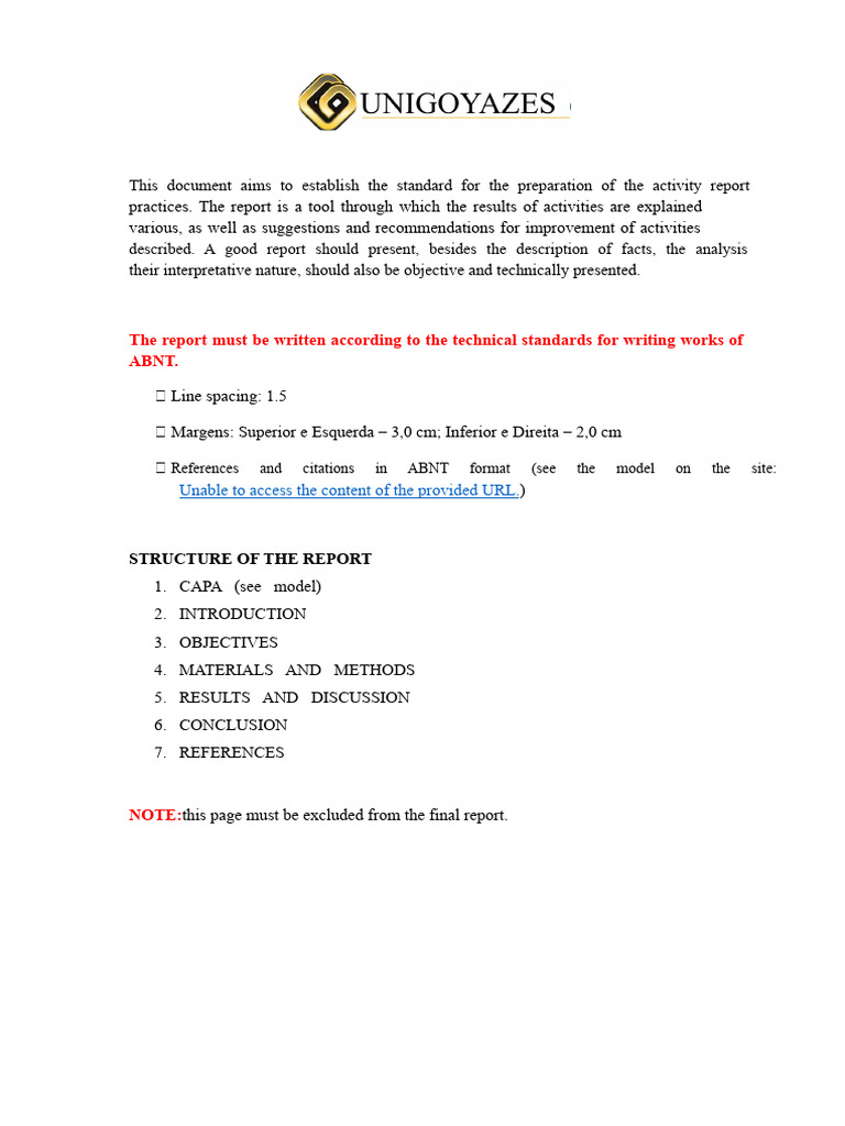 Writing a Practical Activity Report | PDF
