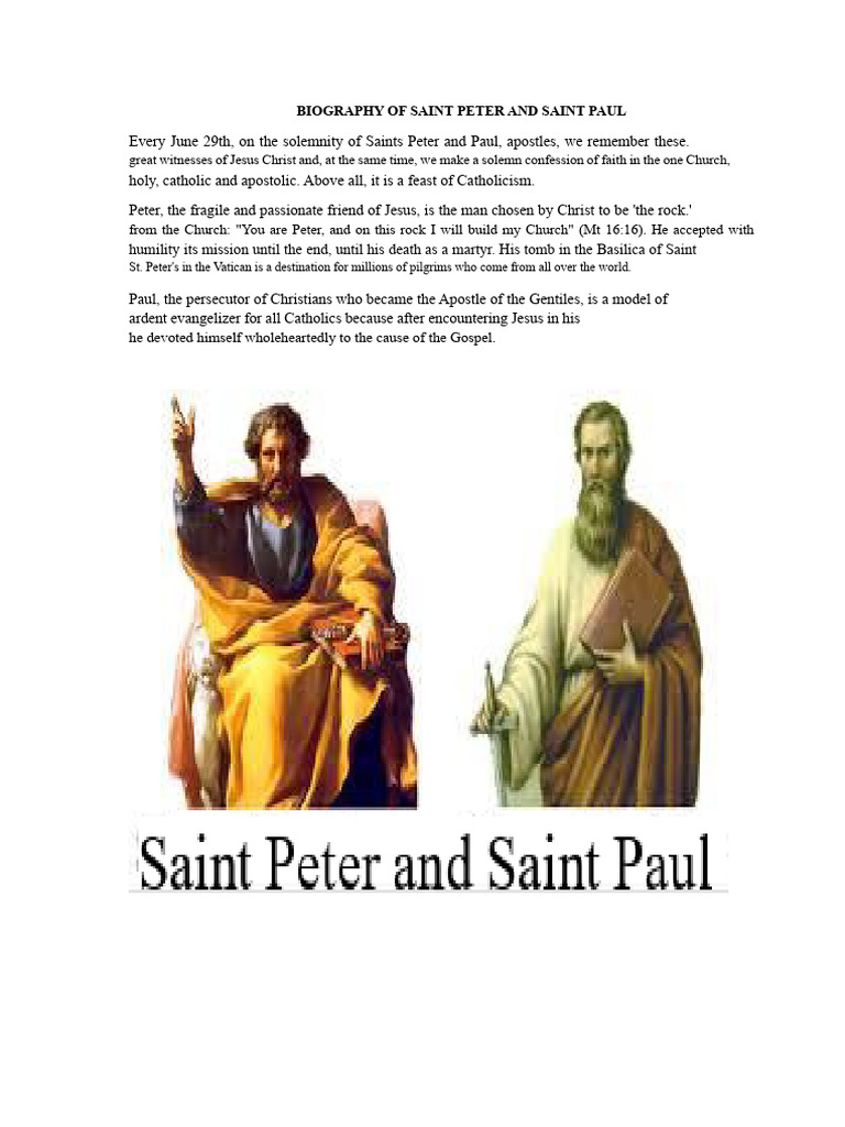Saints Peter and Paul: Apostolic Legacy | PDF | Paul The Apostle ...