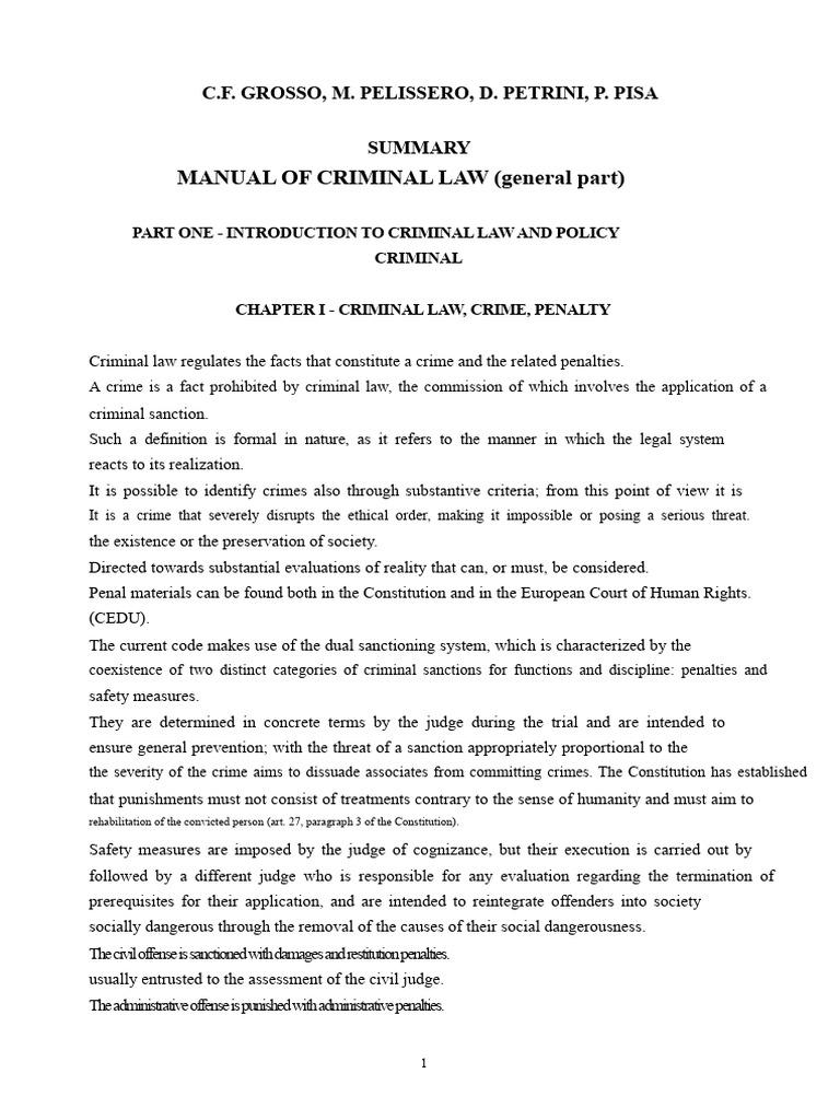 Criminal Law Manual | PDF | Parliamentary Immunity | Crimes