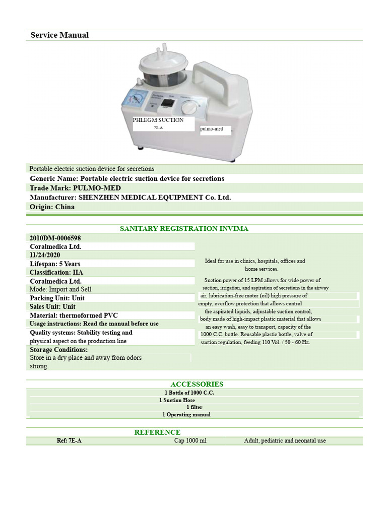 Suction Device 7e-A Manual PDF | PDF