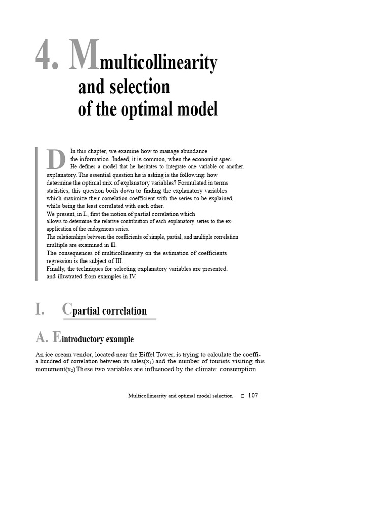 Multicollinearity and Model Selection | PDF | Multicollinearity ...
