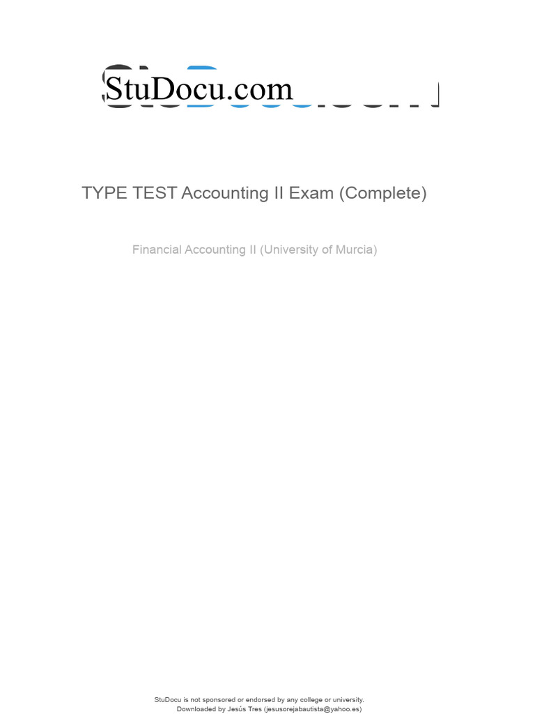 Complete Accounting II Test Questions | PDF | Depreciation | Book Value