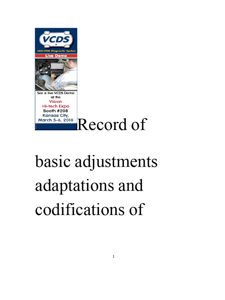 Basic Settings VCDS | PDF | Vehicle Technology | Automotive