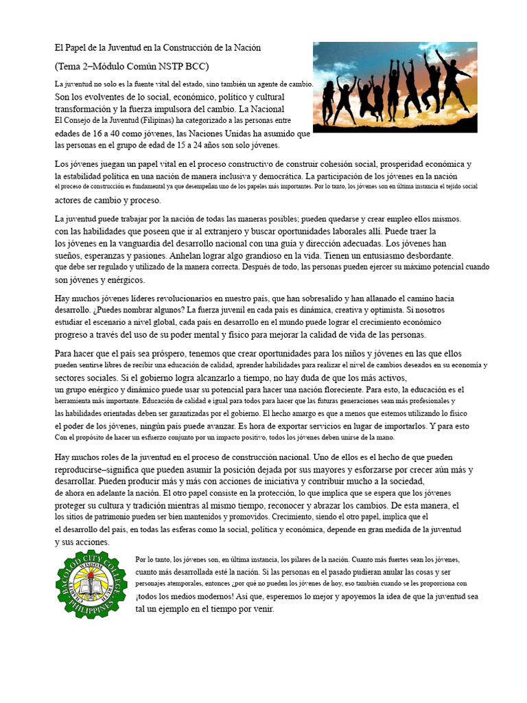 El Papel de La Juventud en La Construcción de La Nación | PDF | Nación
