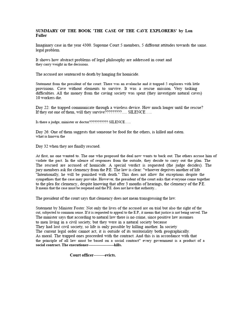 Legal Dilemma in 'The Case of the Cave Explorers' | PDF | Pardon | Crimes