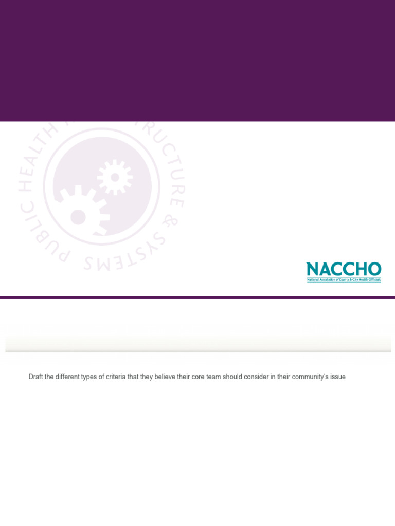 NACCHO March 2012 PrioritizationSession Final | PDF | Brainstorming