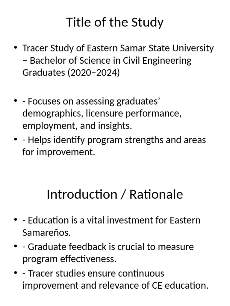 Tracer Study of ESSU Civil Engineering Graduates | PDF