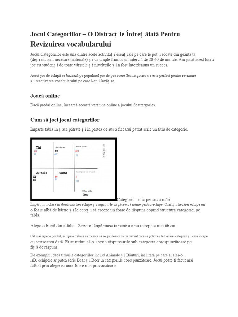 Joc de Categorii | PDF