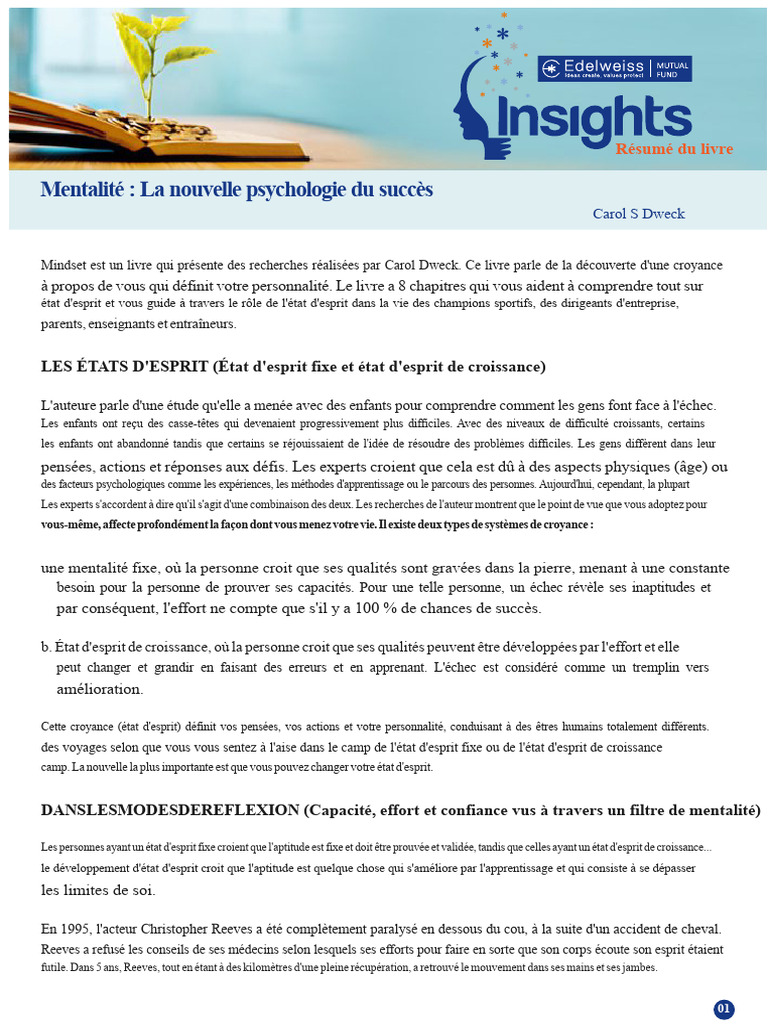 Comprendre la mentalité de croissance | PDF | Psychologie | Apprentissage