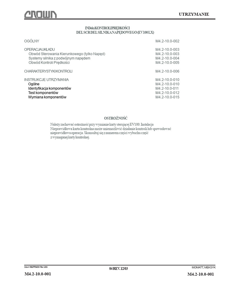 19 RC3000 Kontrola Traction SCR | PDF