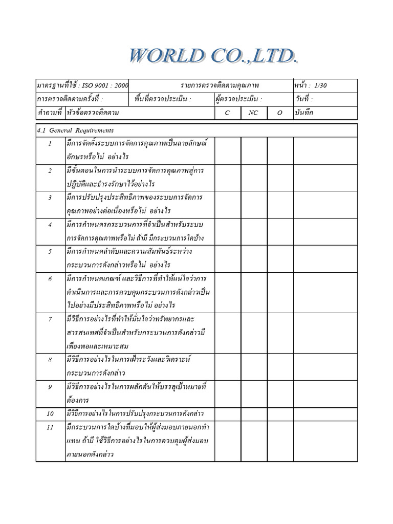Checklist 9K 1 | PDF