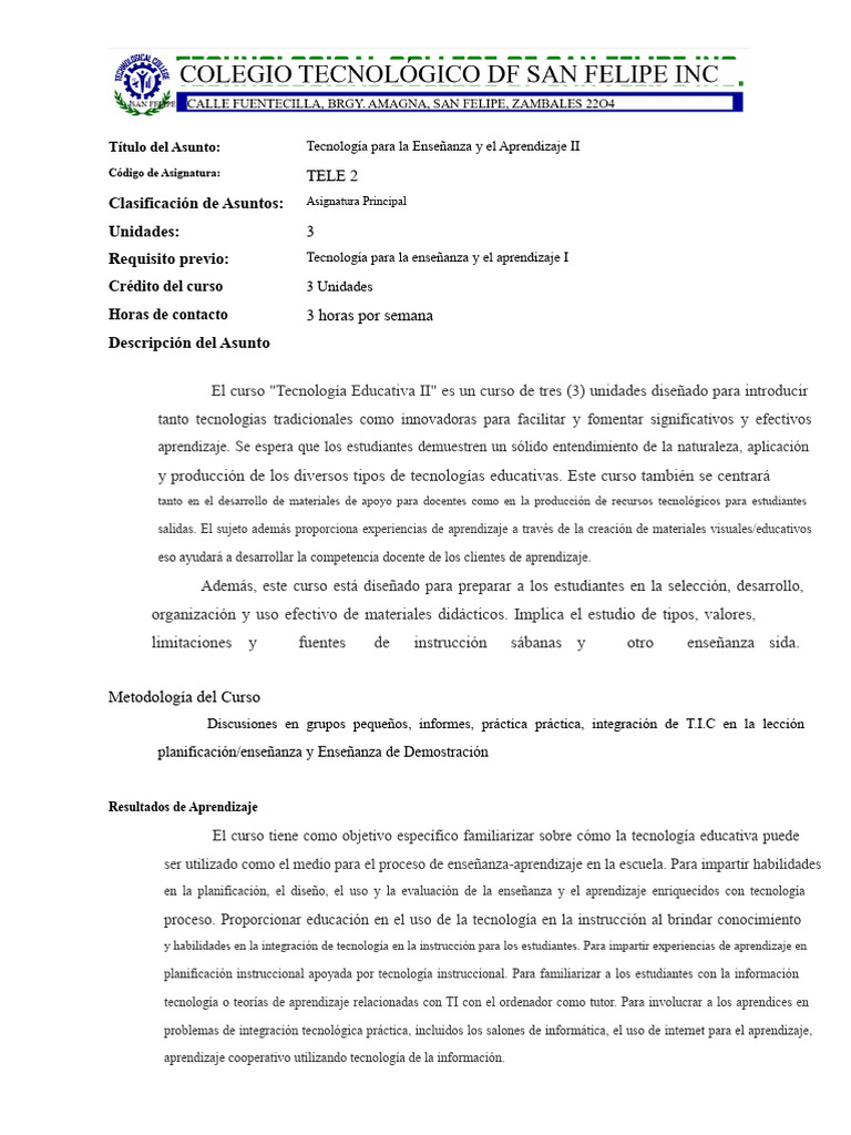 Tele 2 | PDF | Enseñando | Aprendizaje