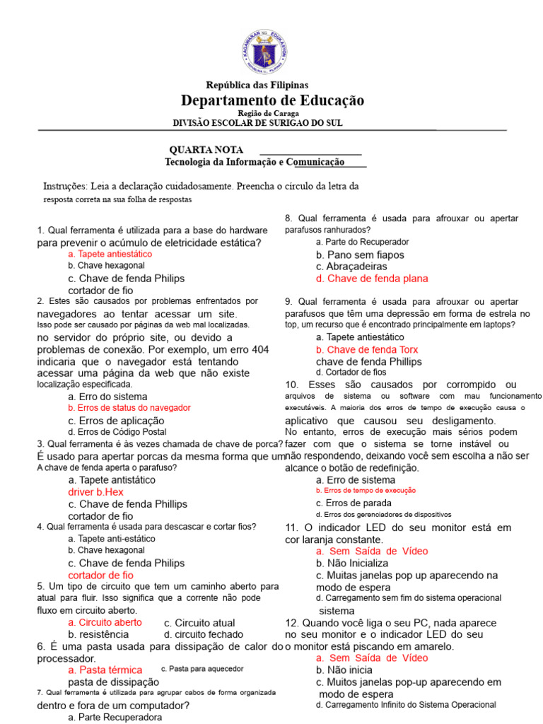 Questões de TI e Ferramentas Essenciais | PDF | BIOS | Hardware de ...