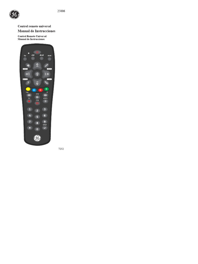 Instrucciones para Control Remoto Universal | PDF | Control remoto | Radio