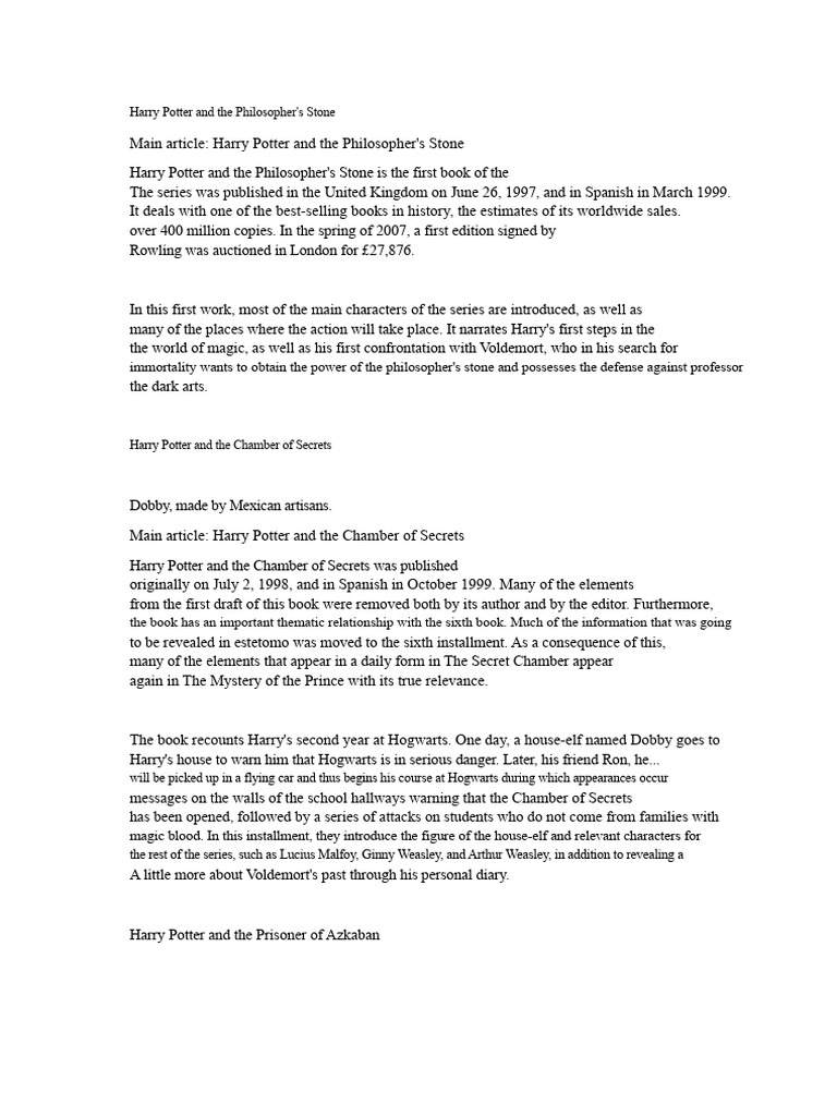 Overview of Harry Potter's Journey | PDF | J. K. Rowling | Harry Potter