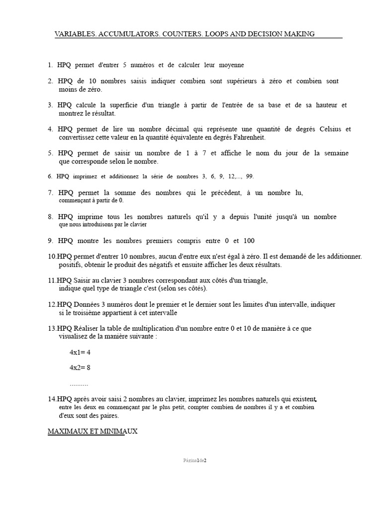 Exercices de programmation en Python | PDF | Multiplication | Entier ...