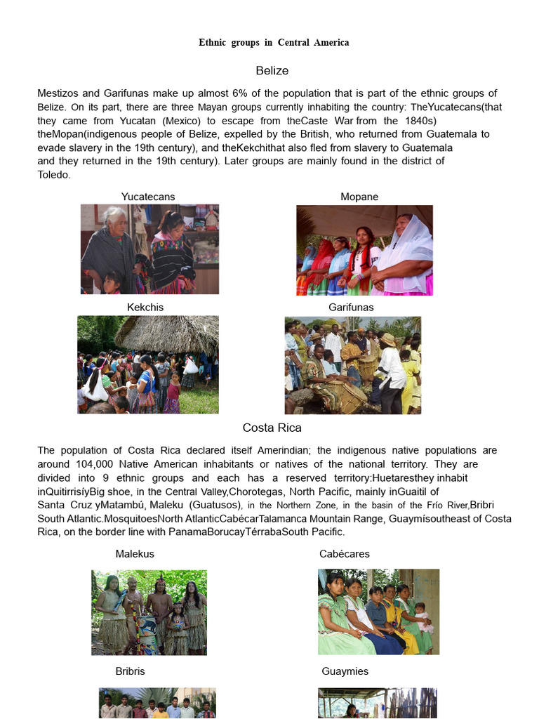 Ethnic Groups of Central America | PDF | Latin America | Indigenous Peoples