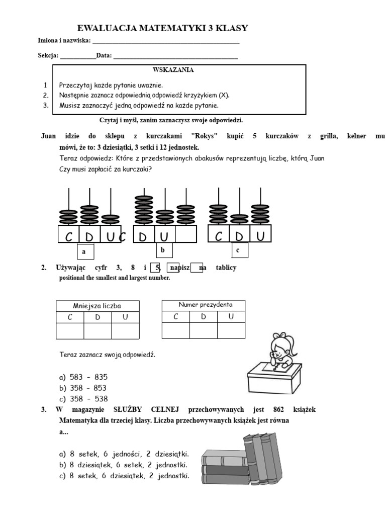 TEST MAT - 3 Klasa | PDF