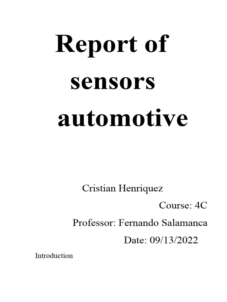 Overview of Automotive Sensors | PDF | Engines | Electricity