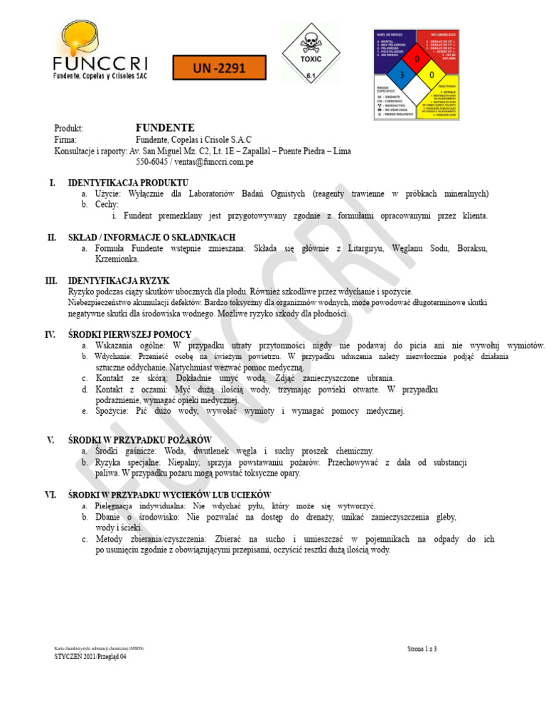 MSDS - Flux | PDF