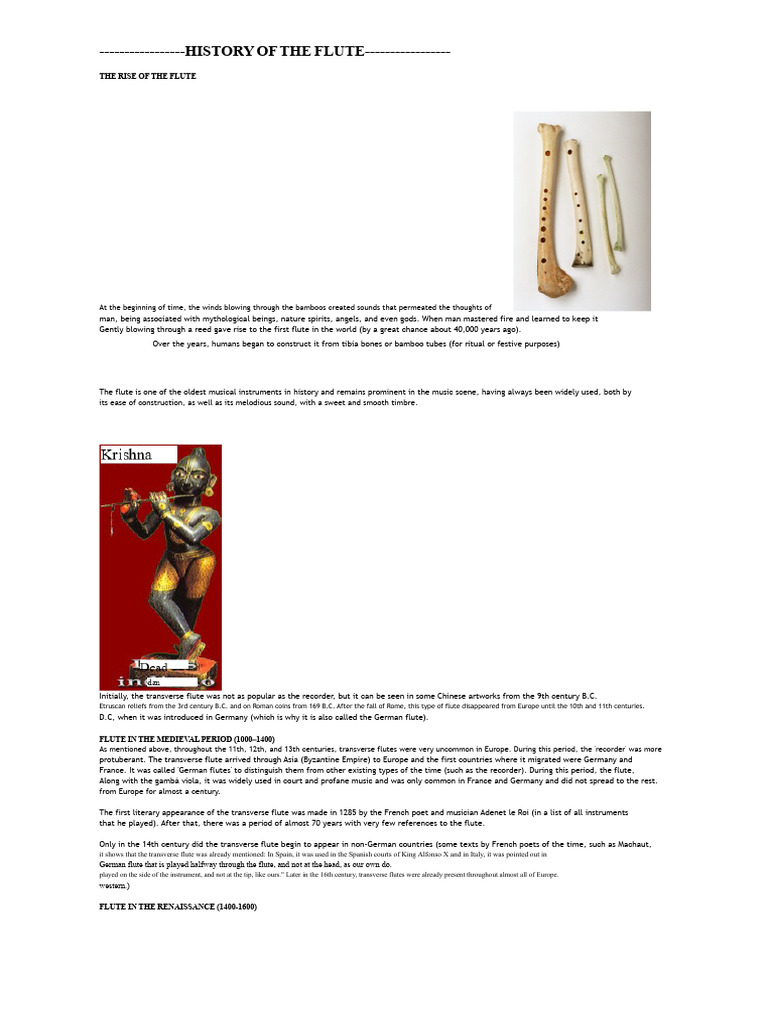 History of the Flute: Evolution & Impact | PDF | Flute | Recorder ...
