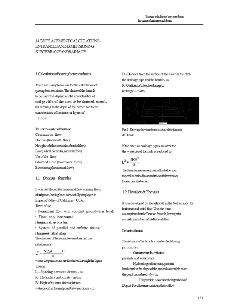 Drain Spacing Calculation Methods | PDF | Porosity | Drainage