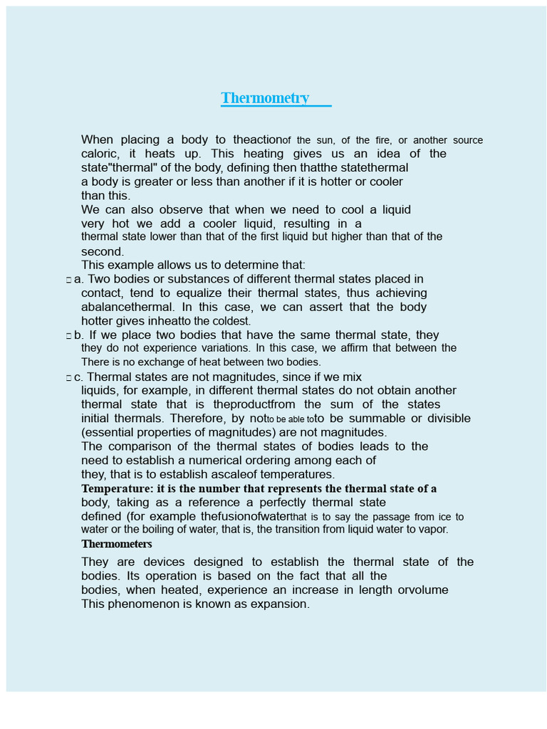 Understanding Thermometry Basics | PDF | Heat | Calorie
