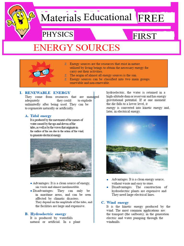 19 Energy Sources For First Grade of Secondary School | PDF | Energy ...