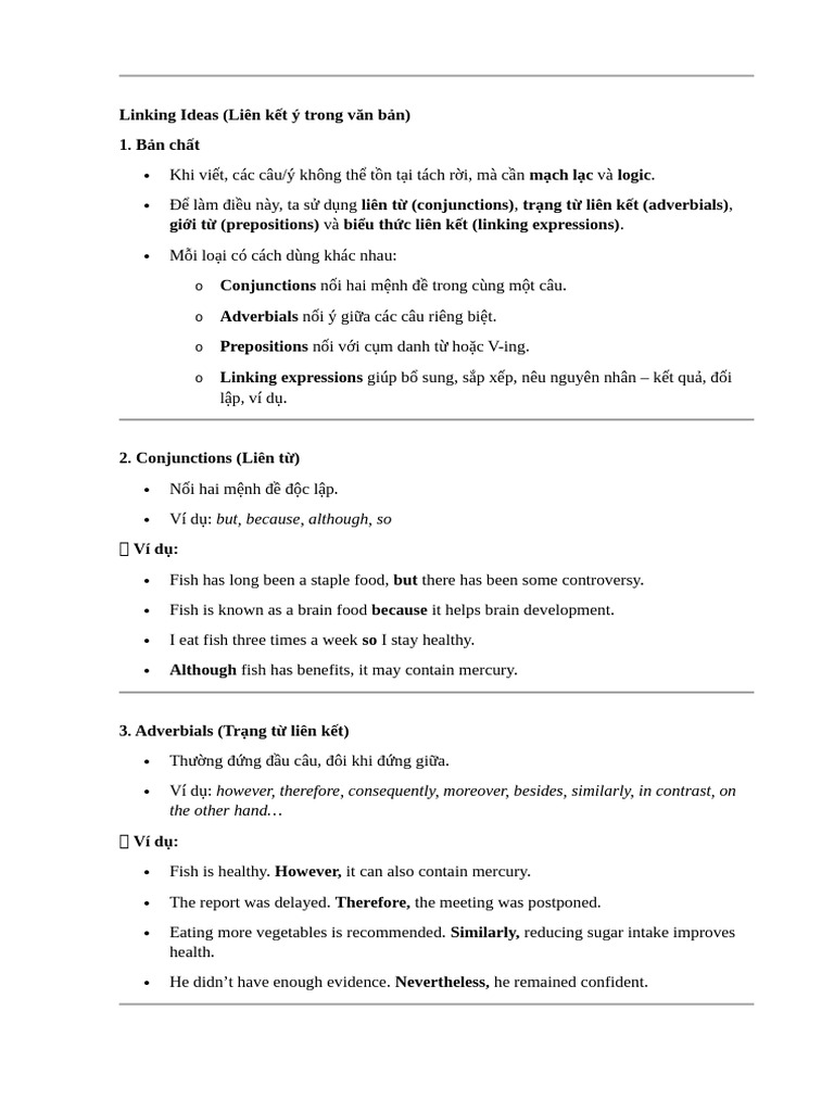 Mastering Linking Ideas in Writing | PDF | Language Mechanics | Grammar