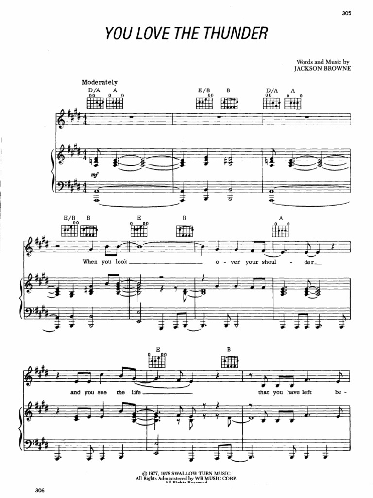 Jackson Browne You Love The Thunder PDF