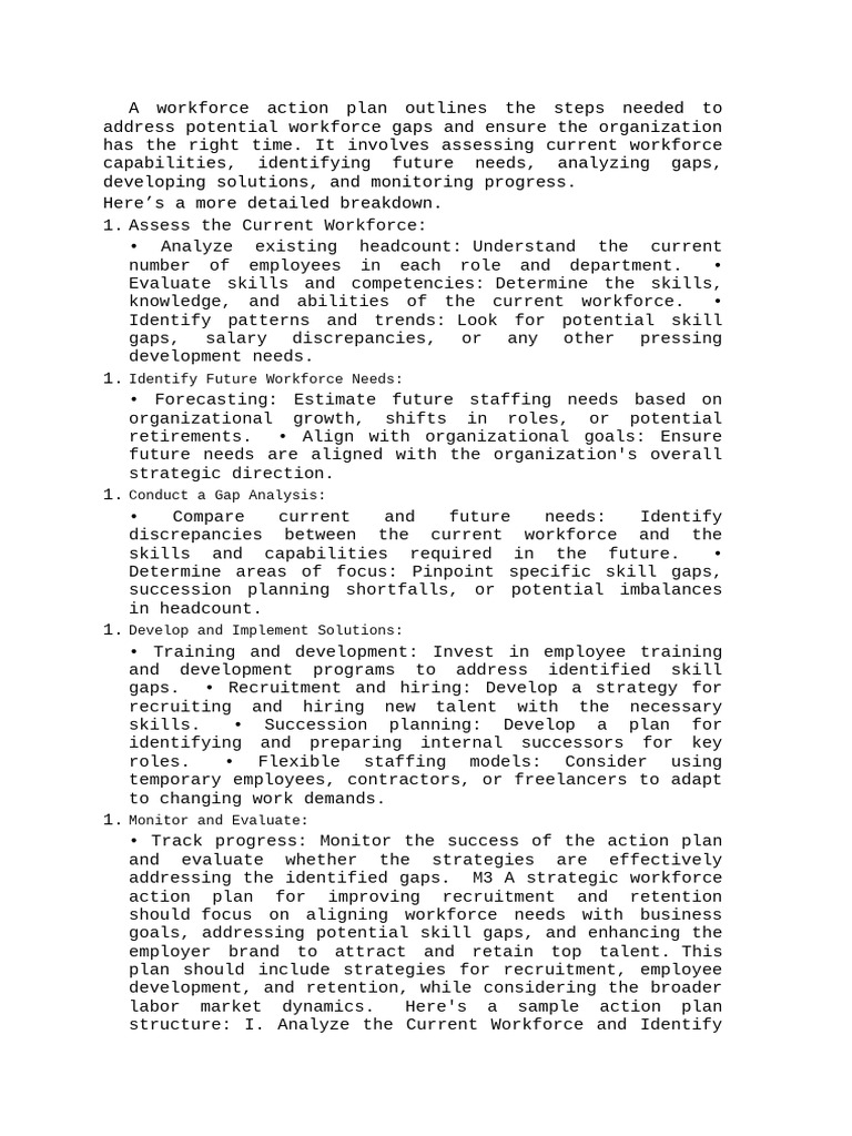 A Workforce Action Plan Outlines | PDF | Employee Retention | Human ...