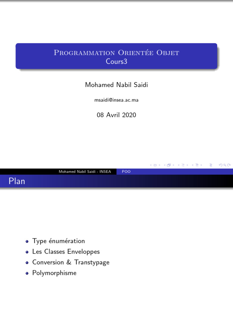 Concepts de POO en Java : Énumérations et Classes | PDF | Classe ...