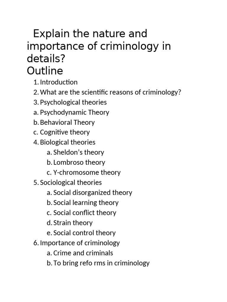 Importance of Criminology Explained | PDF