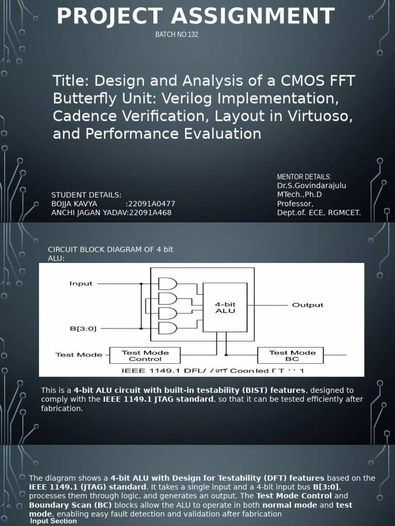 CMOS 4-Bit ALU Design with JTAG Testability | PDF