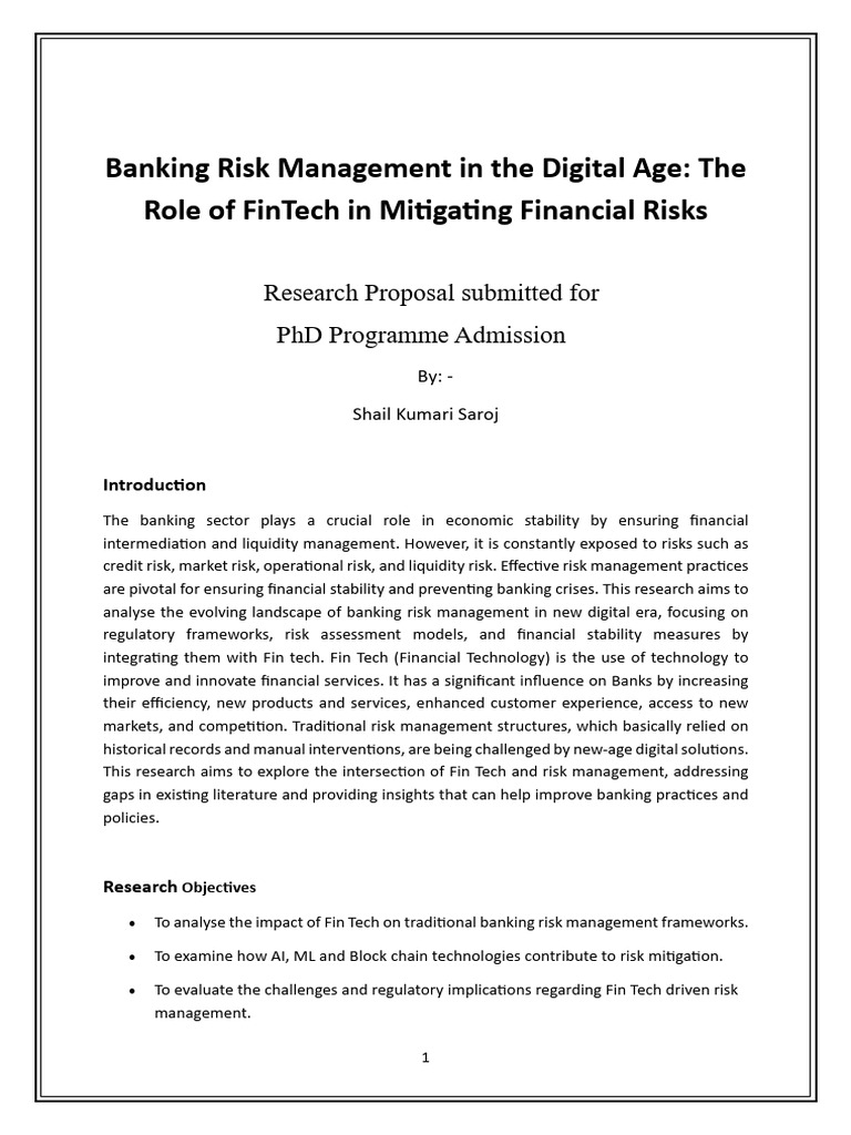 FinTech's Impact on Banking Risk Management | PDF | Financial ...