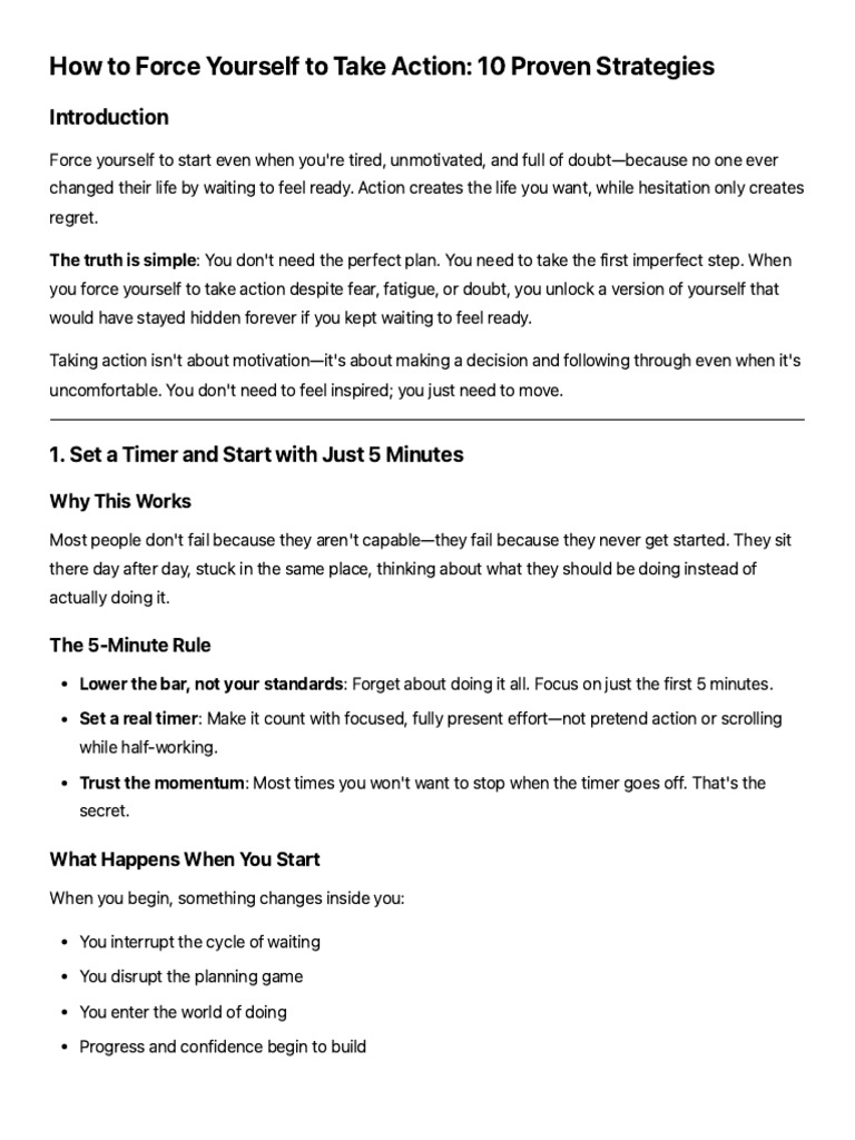 Action Strategies for Overcoming Procrastination | PDF | Motivation ...