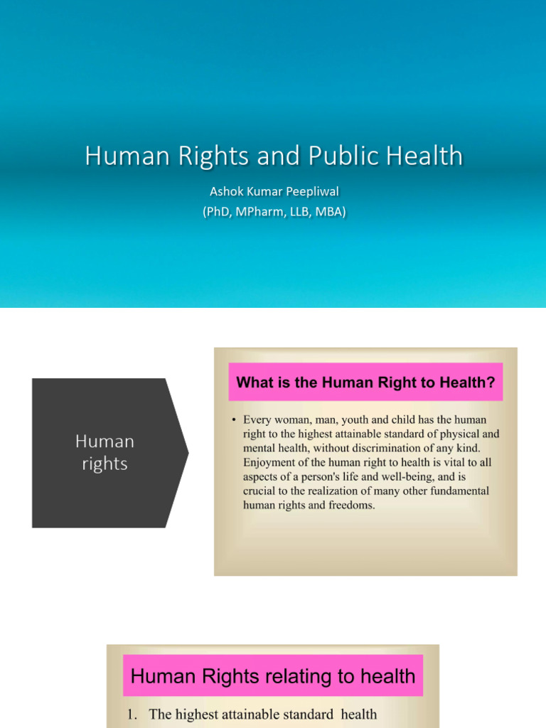 Human Rights and Public Health Overview | PDF | Human Rights ...