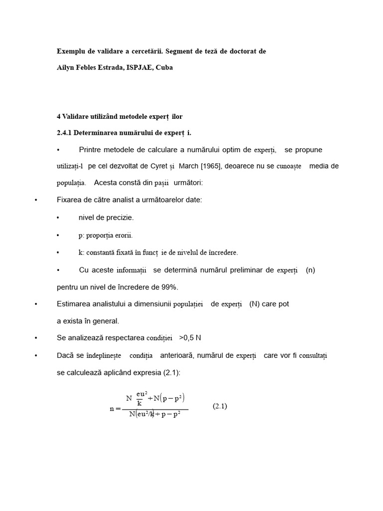 Exemplu de Validare A Cercetării | PDF
