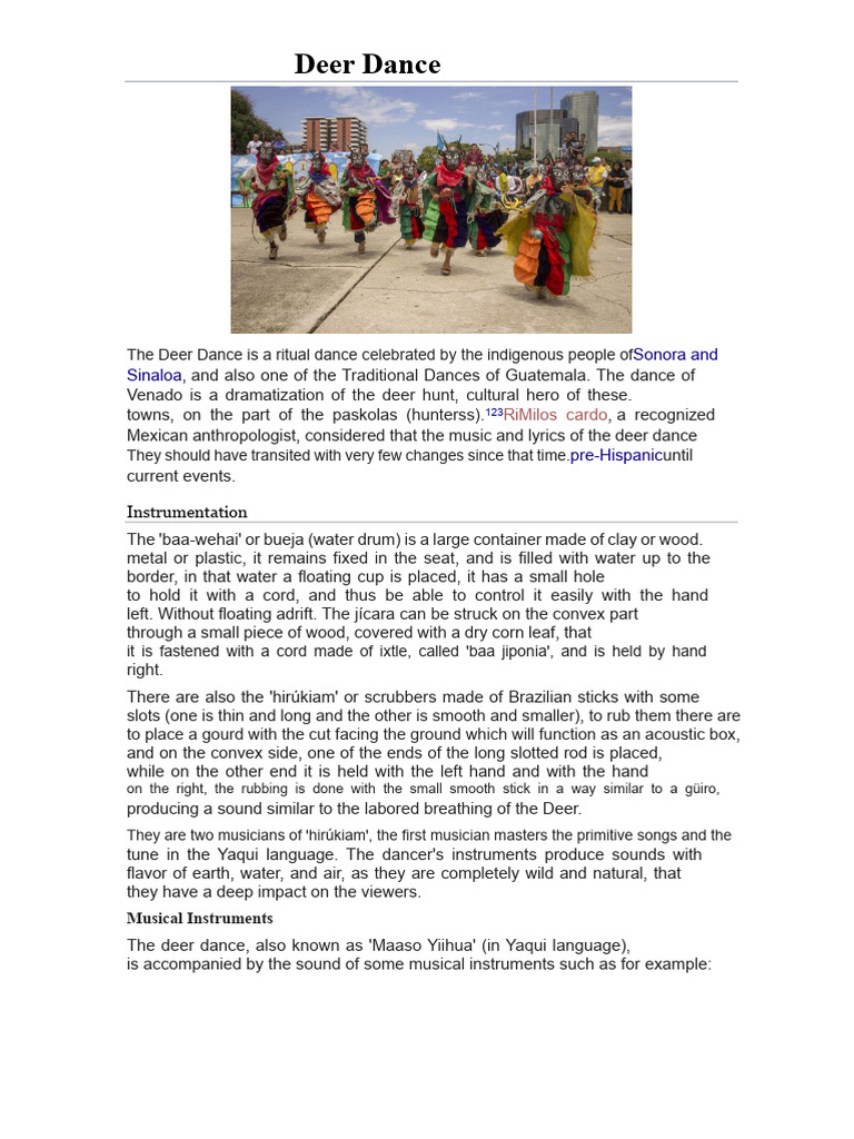Deer Dance Rituals and Instruments | PDF | Dances | Clothing