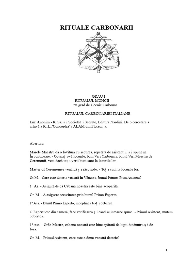 Ritualuri Carbonar | PDF