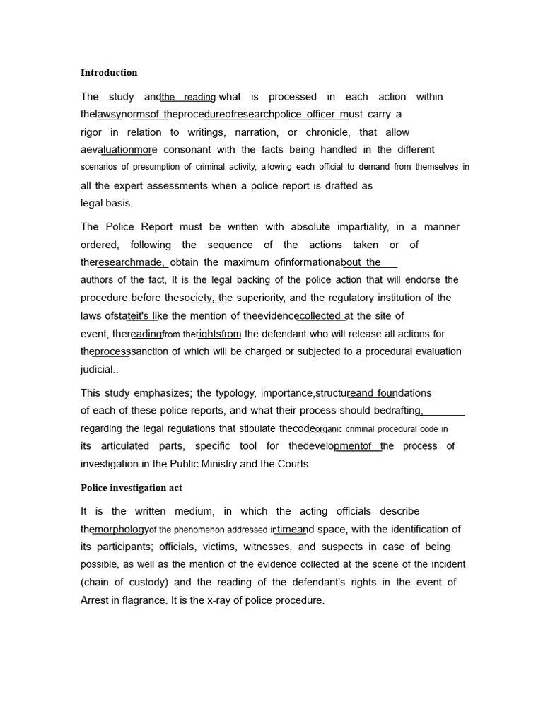 Essential Guidelines for Police Reports | PDF | Police | Complaint